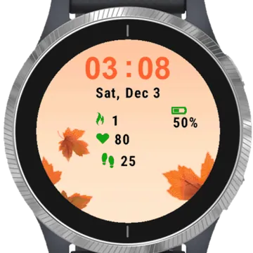Background Leaves Garmin watch face preview