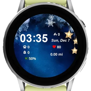 Background Snow Stars Garmin watch face preview