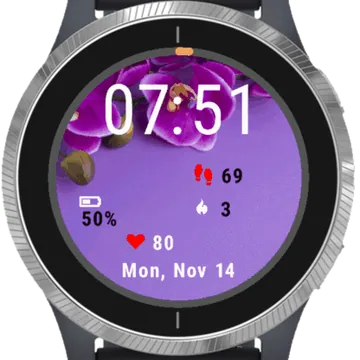 Background With Orchids Garmin watch face preview