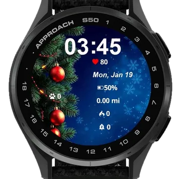 Balls Snowflakes Garmin watch face preview