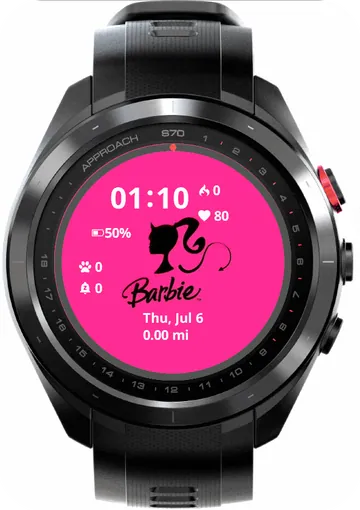 Barbie Garmin watch face preview