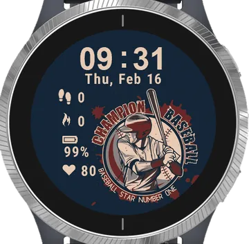 Baseball Champ Garmin watch face preview
