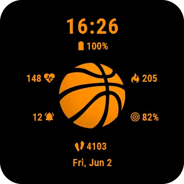 Basketball Garmin watch face preview