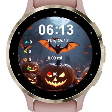 Batwing Halloween Garmin watch face preview