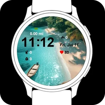 Beach Garmin watch face preview