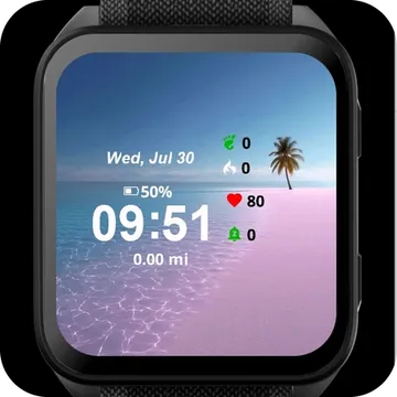 Beach Garmin watch face preview