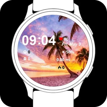 Beach Garmin watch face preview