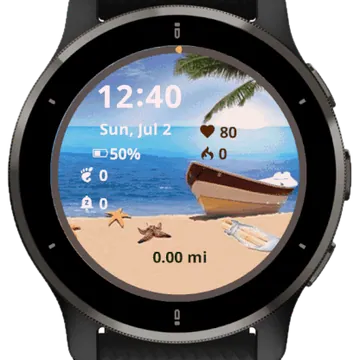Beach Holiday Garmin watch face preview