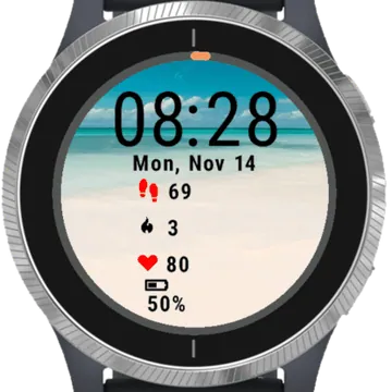 Beach Island With Blue Sky Garmin watch face preview