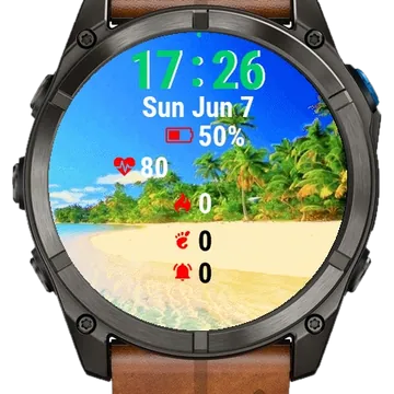 Beach Palm Trees Garmin watch face preview