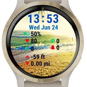 Beach Sandy Garmin watch face preview