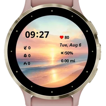Beach Sunset Garmin watch face preview