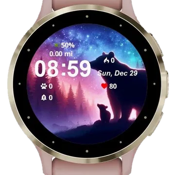 Bear and son Garmin watch face preview