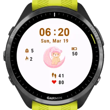 Bear Sitting On Moon Garmin watch face preview