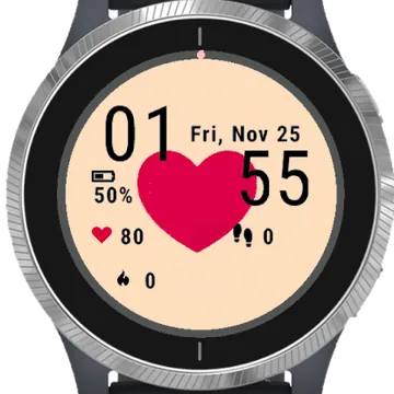 Beating Heart Love Garmin watch face preview