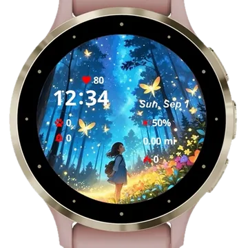 Beautiful Anime Garmin watch face preview