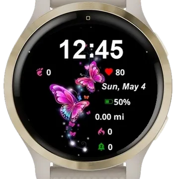 Beautiful Butterfly Garmin watch face preview