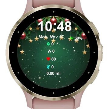 Beautiful Christmas Garmin watch face preview