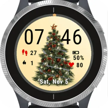 Beautiful Christmas Tree Garmin watch face preview