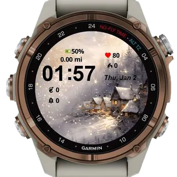 Beautiful Christmas Village Garmin watch face preview