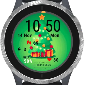 Beautiful Christmas Garmin watch face preview