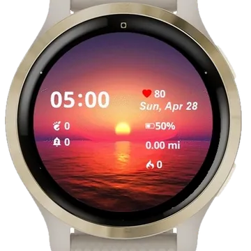 Beautiful Color Sunset Garmin watch face preview