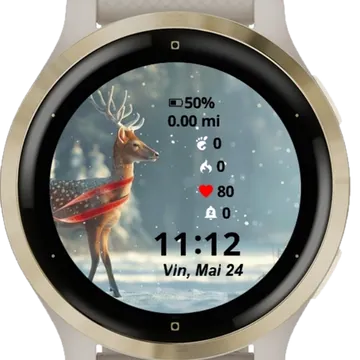 Beautiful Deer Garmin watch face preview