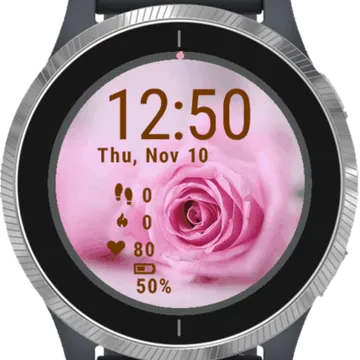 Beautiful Flower Pink Rose Garmin watch face preview