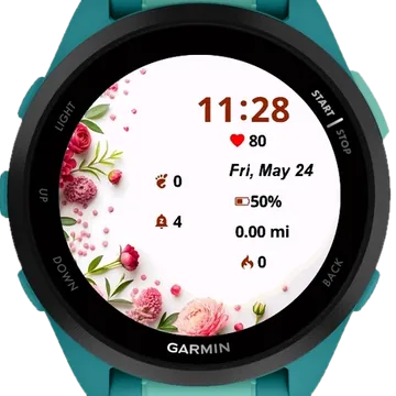 Beautiful Flowers Copy Space Garmin watch face preview