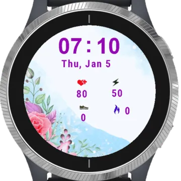 Beautiful Flowers Design Garmin watch face preview