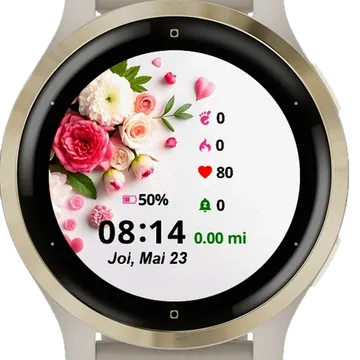 Beautiful Flowers With Charming Garmin watch face preview