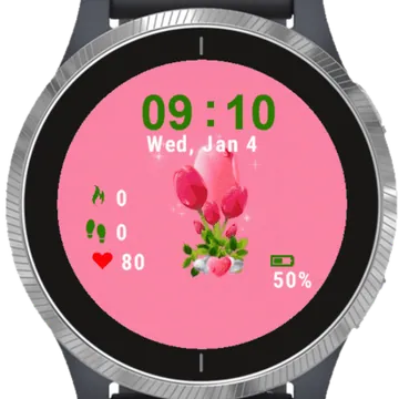 Beautiful Flowers Garmin watch face preview