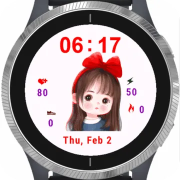 Beautiful Girl Garmin watch face preview