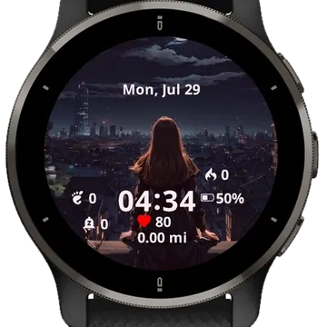 Beautiful Girl Night Garmin watch face preview
