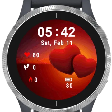 Beautiful Hearts Garmin watch face preview