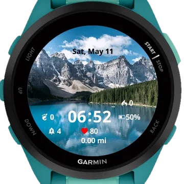 Beautiful Lake Canada Garmin watch face preview