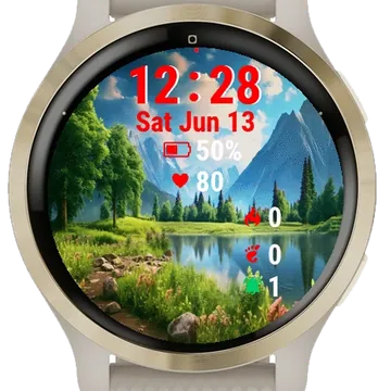 Beautiful Landscape Mountains Garmin watch face preview