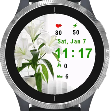 Beautiful Lilies Garmin watch face preview