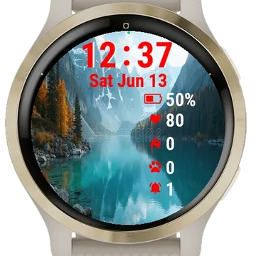 Beautiful Mountain Lake Garmin watch face preview