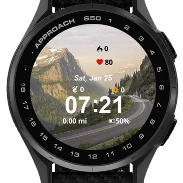 Beautiful Mountain Road Garmin watch face preview