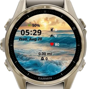 Beautiful Ocean Sunset Garmin watch face preview