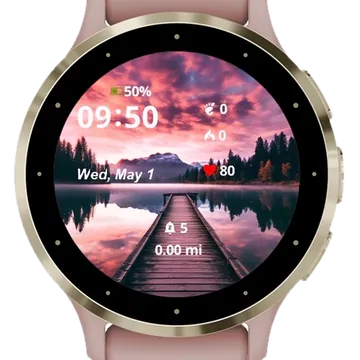 Beautiful Relaxing Peaceful Landscape Garmin watch face preview