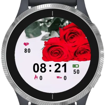 Beautiful Roses Garmin watch face preview