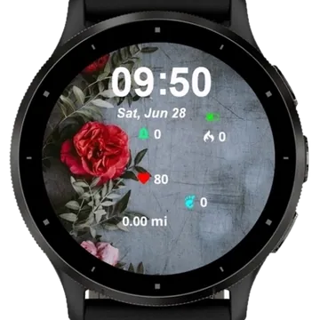 Beautiful Roses Garmin watch face preview