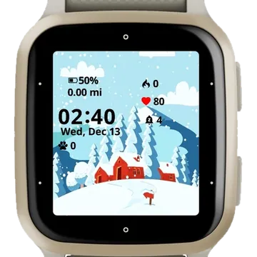 Beautiful Snow House Garmin watch face preview