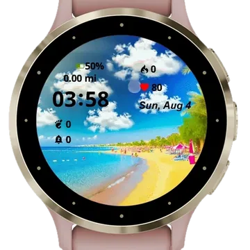 Beautiful Summer Scene Garmin watch face preview