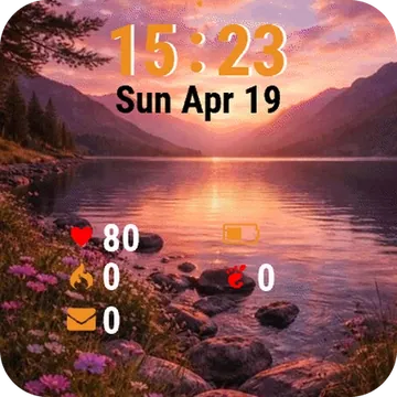 Beautiful Sunset Over Lake Garmin watch face preview