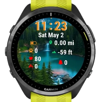Beautiful Sunset Over Mountain Lake Garmin watch face preview