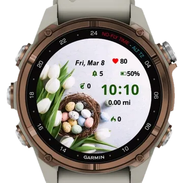Beautiful White Tulips Garmin watch face preview