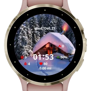 Beautiful Winter House Garmin watch face preview